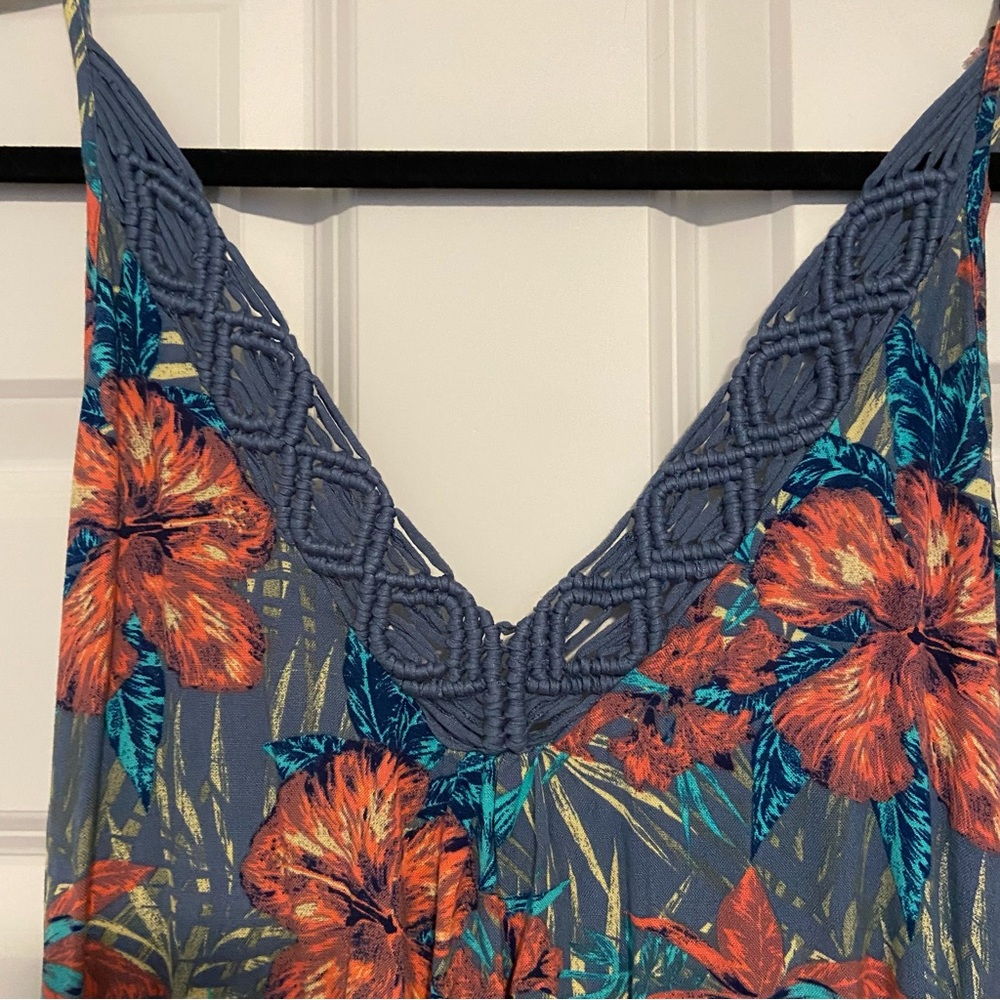 Roxy Blue and Orange Floral Maxi Dress - Picture 5 of 9